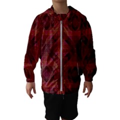 Maroon Triangle Pattern Seamless Kids  Hooded Windbreaker by Pakrebo