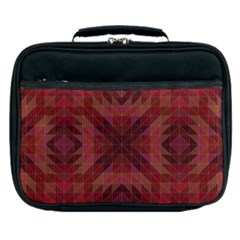 Maroon Triangle Pattern Seamless Lunch Bag by Pakrebo