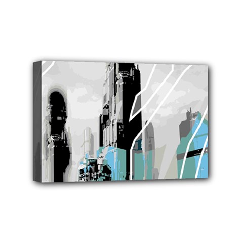 The City Of The Future Collage Mini Canvas 6  X 4  (stretched) by Pakrebo