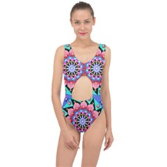 Mandala Symmetry Meditation Center Cut Out Swimsuit by Pakrebo