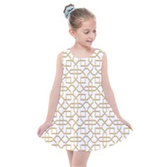 Graphic Mughal Pattern Jali Jaali Kids  Summer Dress by Pakrebo