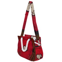 Beautiful Elegant Hearts With Roses Rope Handles Shoulder Strap Bag by FantasyWorld7