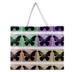Seamless Wallpaper Butterfly Zipper Large Tote Bag by Pakrebo