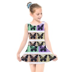 Seamless Wallpaper Butterfly Kids  Skater Dress Swimsuit