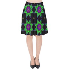 Seamless Wallpaper Pattern Velvet High Waist Skirt by Pakrebo