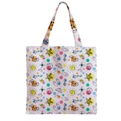 Summer Pattern Design Colorful Zipper Grocery Tote Bag
