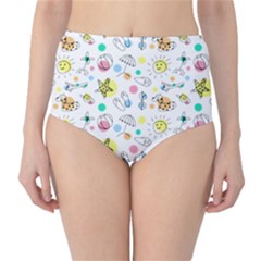 Summer Pattern Design Colorful Classic High-waist Bikini Bottoms by Pakrebo