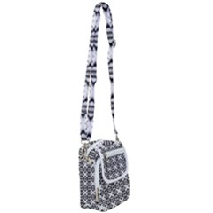 Seamless Wallpaper Pattern Ornamen Black White Shoulder Strap Belt Bag