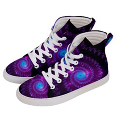 Fractal Spiral Space Galaxy Men s Hi-top Skate Sneakers by Pakrebo