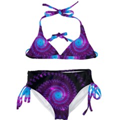 Fractal Spiral Space Galaxy Kids  Classic Bikini Set by Pakrebo