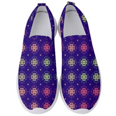 Flowers Pattern Ornament Symmetry Men s Slip On Sneakers