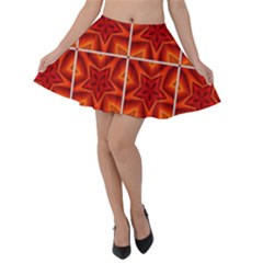 Pattern Seamless Stars Ornament Velvet Skater Skirt
