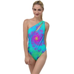 Spiral Fractal Abstract Pattern To One Side Swimsuit by Pakrebo