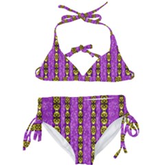 Love For The Fantasy Flowers With Happy Golden Joy Kids  Classic Bikini Set by pepitasart