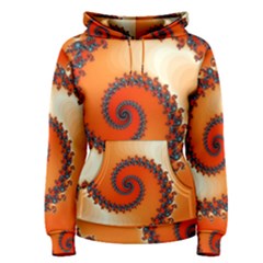 Fractal Rendering Spiral Twist Orange Women s Pullover Hoodie by Pakrebo