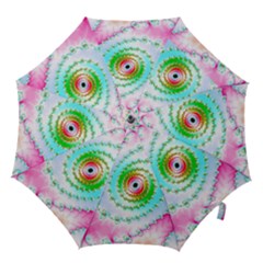Fractal Spiral Twist Twisted Helix Hook Handle Umbrellas (small) by Pakrebo