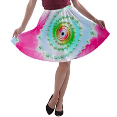 Fractal Spiral Twist Twisted Helix A-line Skater Skirt by Pakrebo