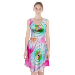 Fractal Spiral Twist Twisted Helix Racerback Midi Dress by Pakrebo