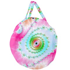 Fractal Spiral Twist Twisted Helix Giant Round Zipper Tote by Pakrebo