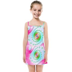 Fractal Spiral Twist Twisted Helix Kids  Summer Sun Dress by Pakrebo