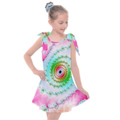 Fractal Spiral Twist Twisted Helix Kids  Tie Up Tunic Dress