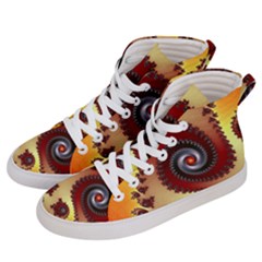 Fractal Rendering Spiral Twist Men s Hi-top Skate Sneakers by Pakrebo