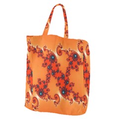 Fractal Rendering Spiral Curve Orange Giant Grocery Tote by Pakrebo