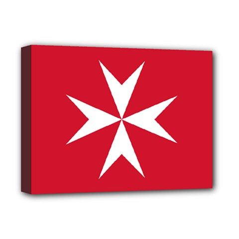 Civil Ensign Of Malta Deluxe Canvas 16  X 12  (stretched)  by abbeyz71