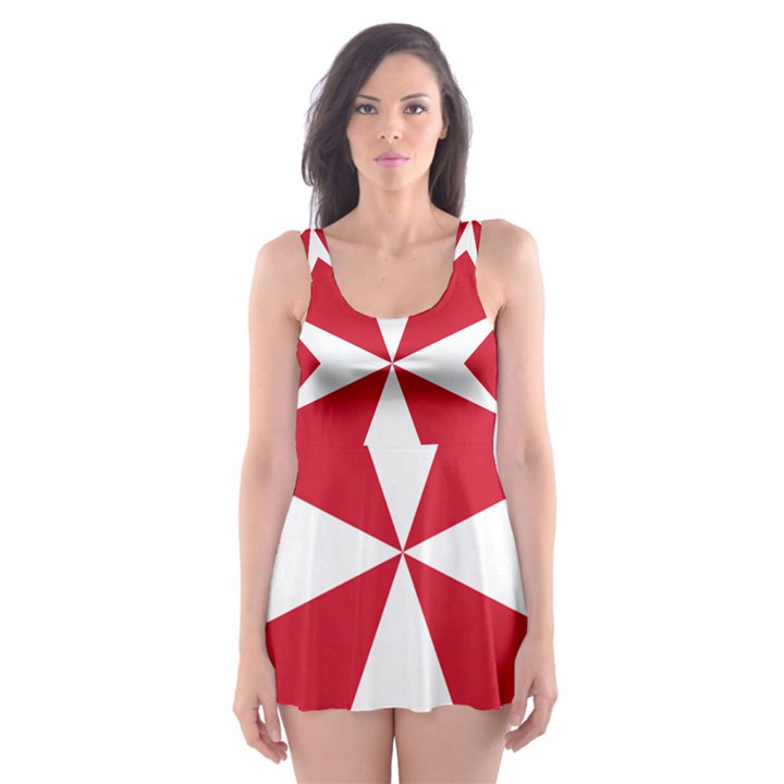 Civil Ensign Of Malta Skater Dress Swimsuit