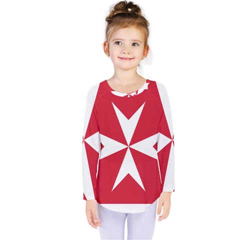 Civil Ensign Of Malta Kids  Long Sleeve Tee by abbeyz71