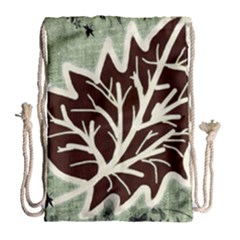 Drawing Autumn Leaves Season Drawstring Bag (large)