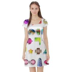 Shapes Abstract Set Pack Short Sleeve Skater Dress