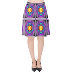Seamless Wallpaper Pattern Ornament Art Velvet High Waist Skirt by Pakrebo