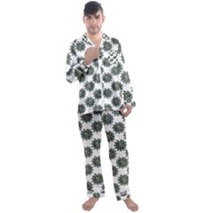 Graphic Pattern Flowers Men s Satin Pajamas Long Pants Set by Pakrebo