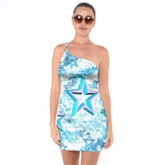 Stars Background Star Shiny One Soulder Bodycon Dress