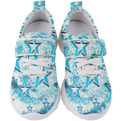 Stars Background Star Shiny Kids  Velcro Strap Shoes