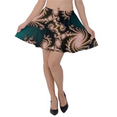 Fractal Pattern Abstraction Velvet Skater Skirt