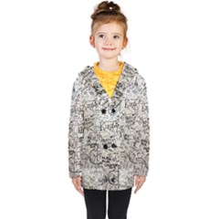 Messages Note Notitiebord Memo Kids  Double Breasted Button Coat by Pakrebo