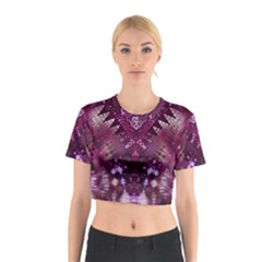 Pink Fractal Lace Cotton Crop Top by KirstenStar