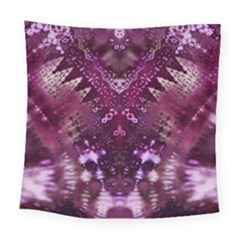 Pink Fractal Lace Square Tapestry (large) by KirstenStar