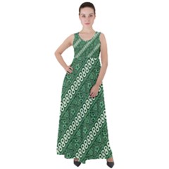 Batik Pattern Java Indonesia Empire Waist Velour Maxi Dress