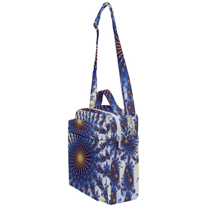 Fractal Spiral Curve Abstraction Crossbody Day Bag