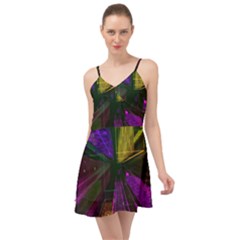 Data City Large Fiction Digital Summer Time Chiffon Dress by Pakrebo