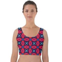 Seamless Wallpaper Digital Pattern Red Blue Velvet Crop Top by Pakrebo