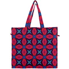 Seamless Wallpaper Digital Pattern Red Blue Canvas Travel Bag by Pakrebo