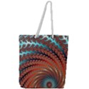 Fractal Spiral Abstract Design Full Print Rope Handle Tote (Large) View1