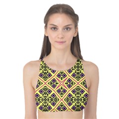 Seamless Wallpaper Geometric Yellow Tank Bikini Top by Pakrebo