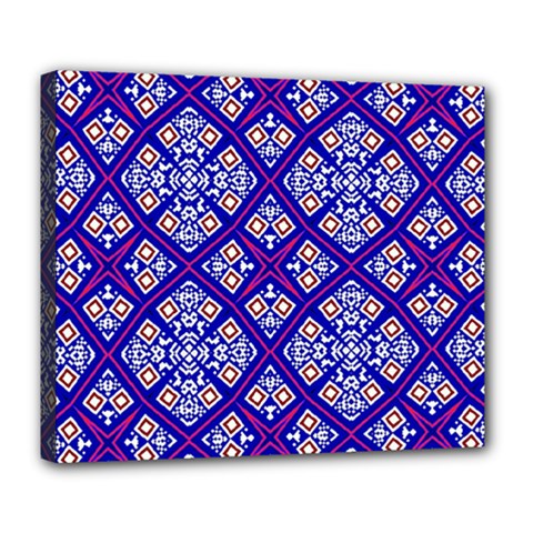 Symmetry Digital Art Pattern Blue Deluxe Canvas 24  x 20  (Stretched)