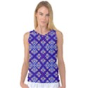 Symmetry Digital Art Pattern Blue Women s Basketball Tank Top View1