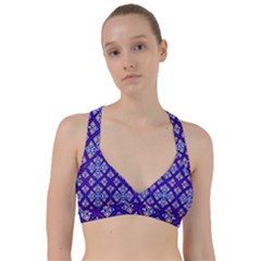 Symmetry Digital Art Pattern Blue Sweetheart Sports Bra